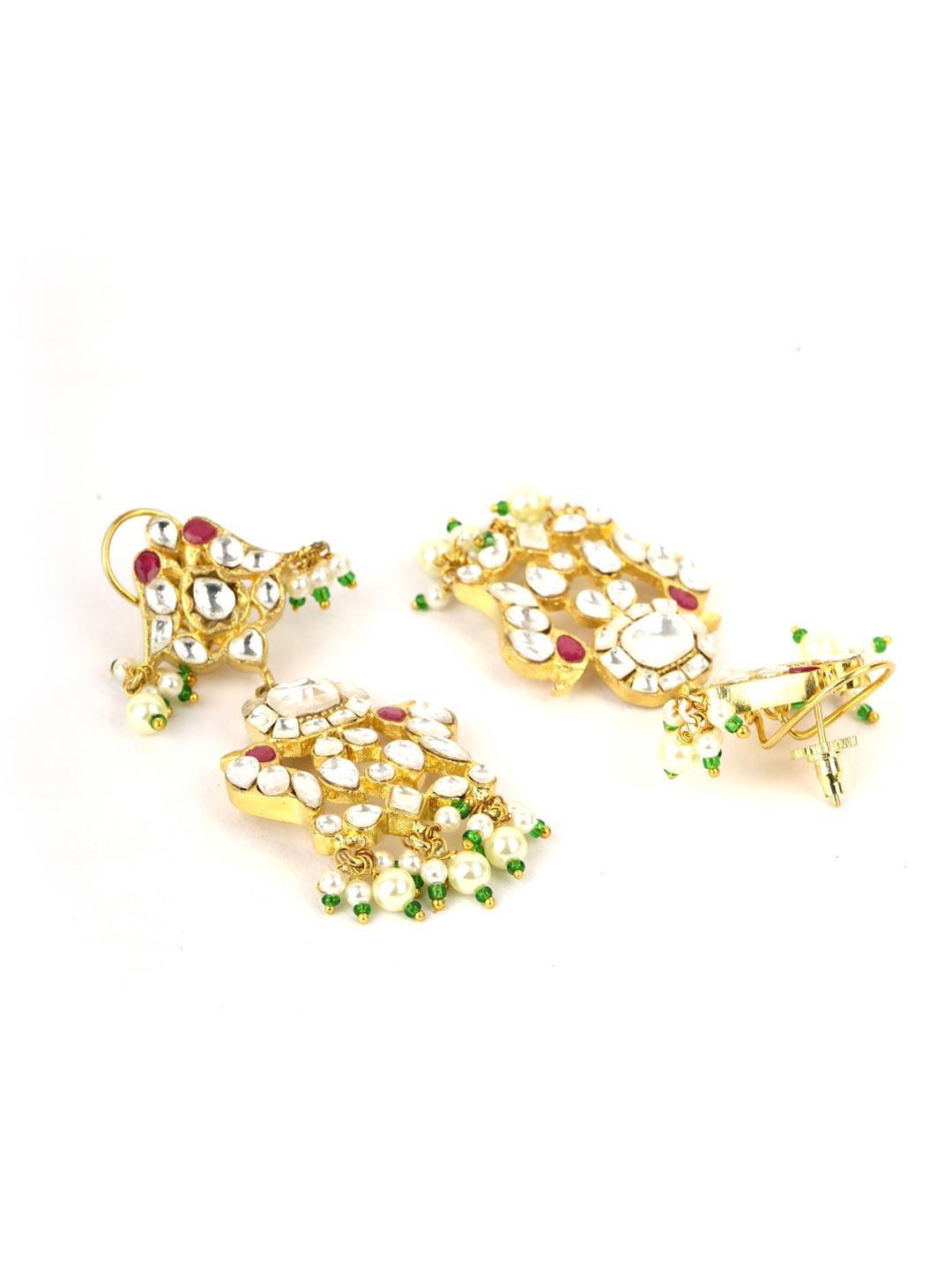 Women's Raabta - Multicolor Kundan Stones Beads Gold Plated Choker Set - Priyaasi - Indiakreations