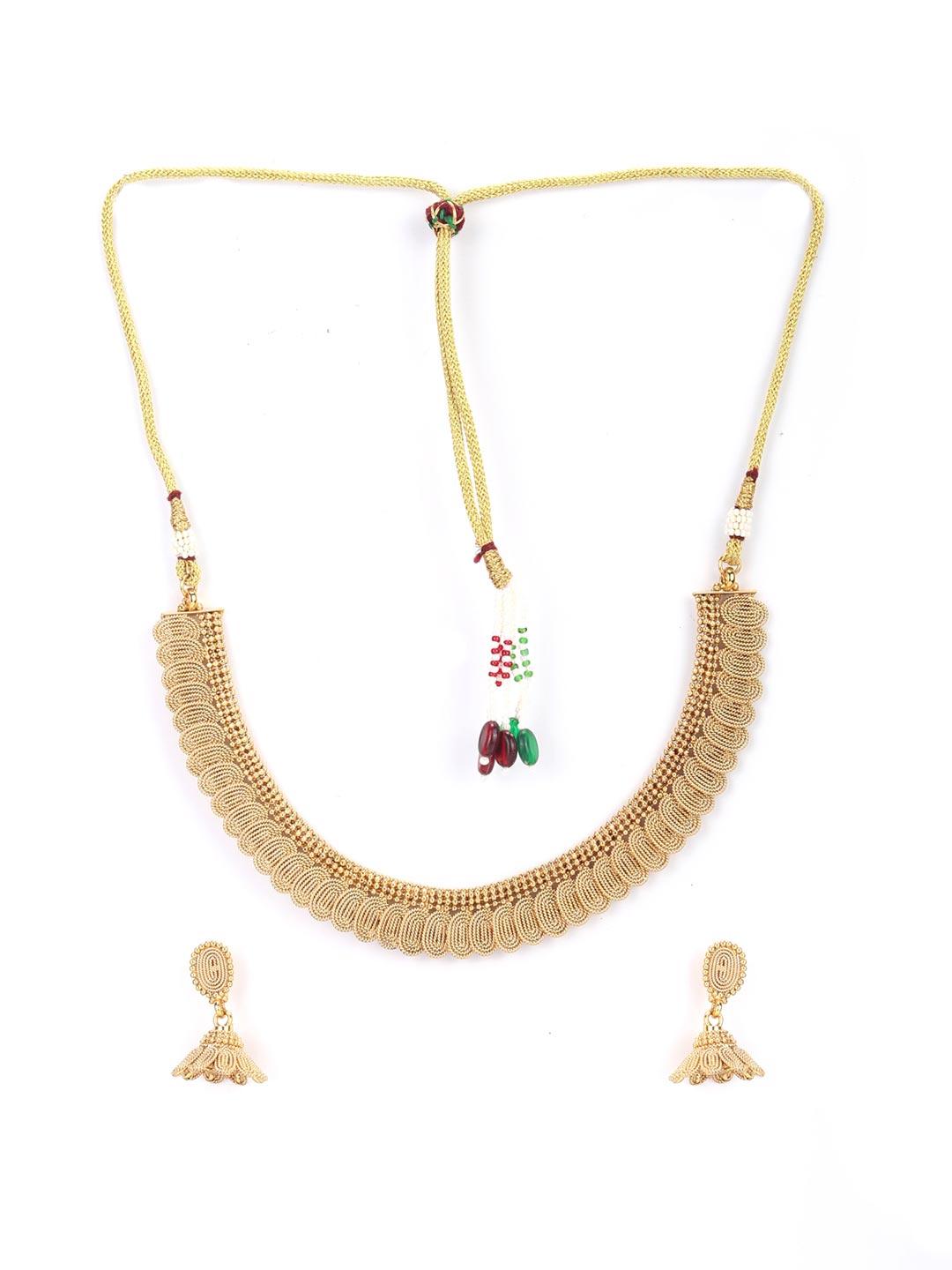 Women's Gold Plated Traditional Jewellery Set - Priyaasi - Indiakreations