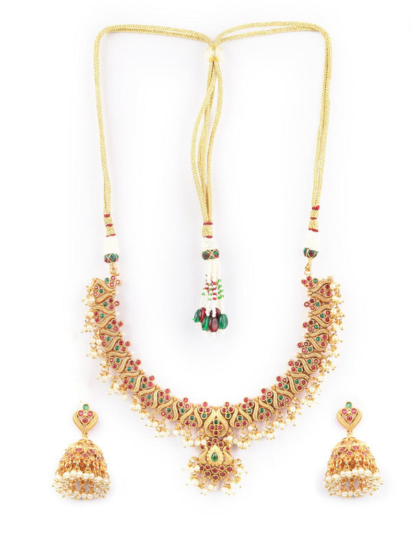 Women's Beads Stones Gold Plated Jewellery Set - Priyaasi