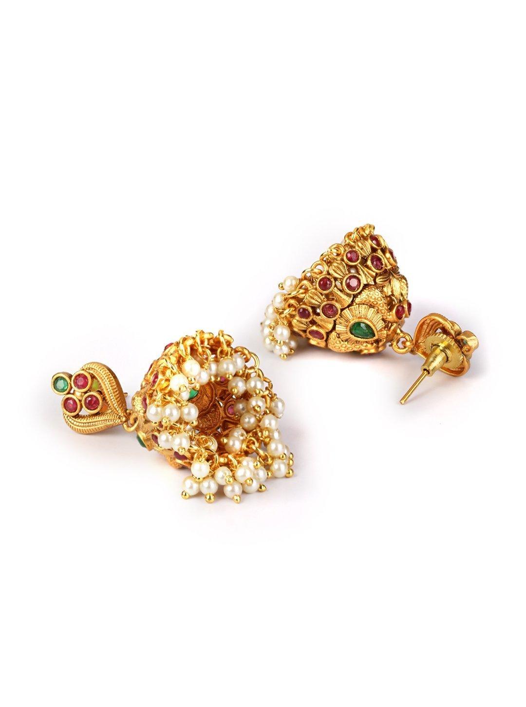 Women's Beads Stones Gold Plated Jewellery Set - Priyaasi - Indiakreations