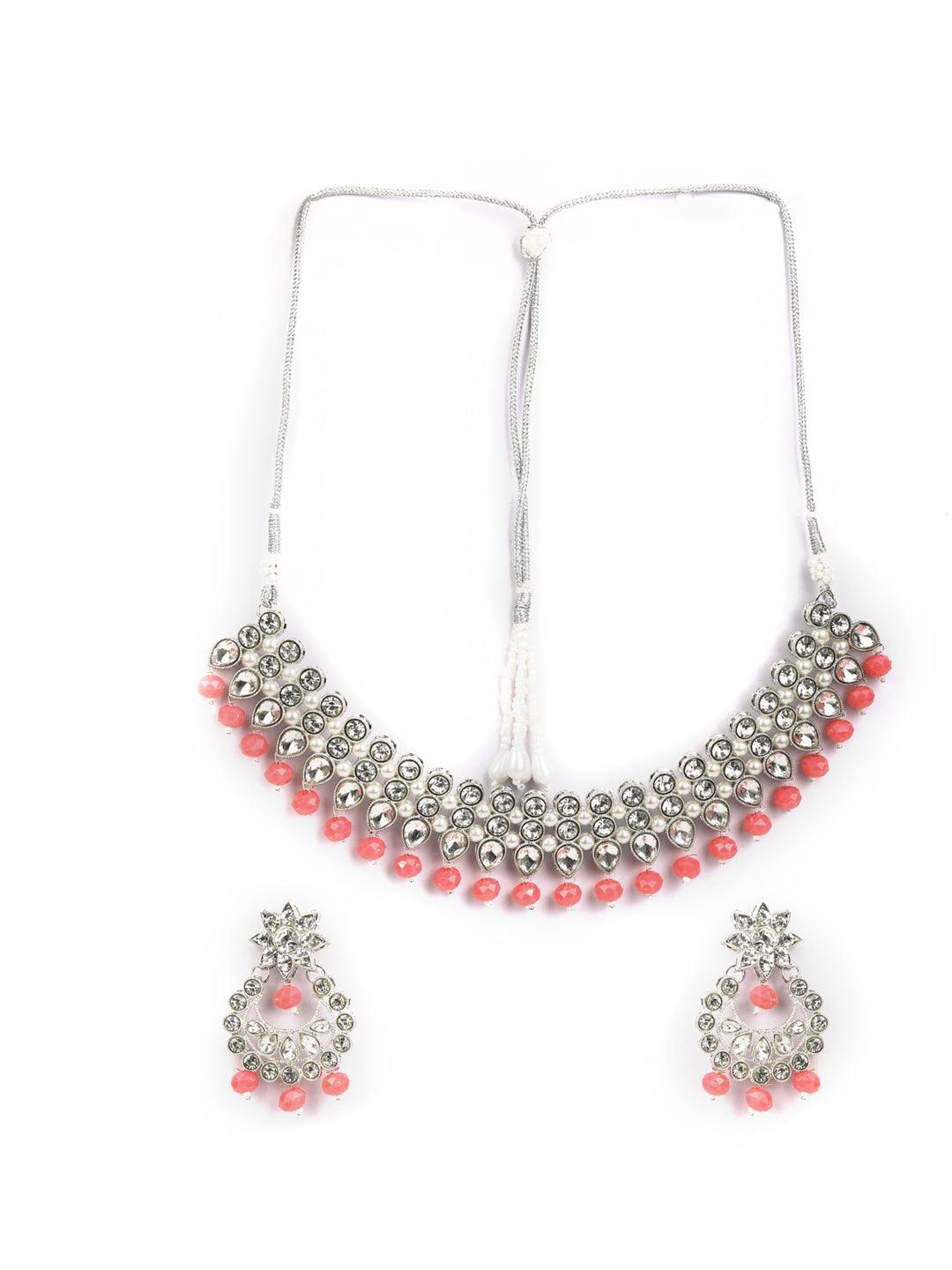 Women's Orange Silver-Plated Jewellery Sets - Priyaasi - Indiakreations