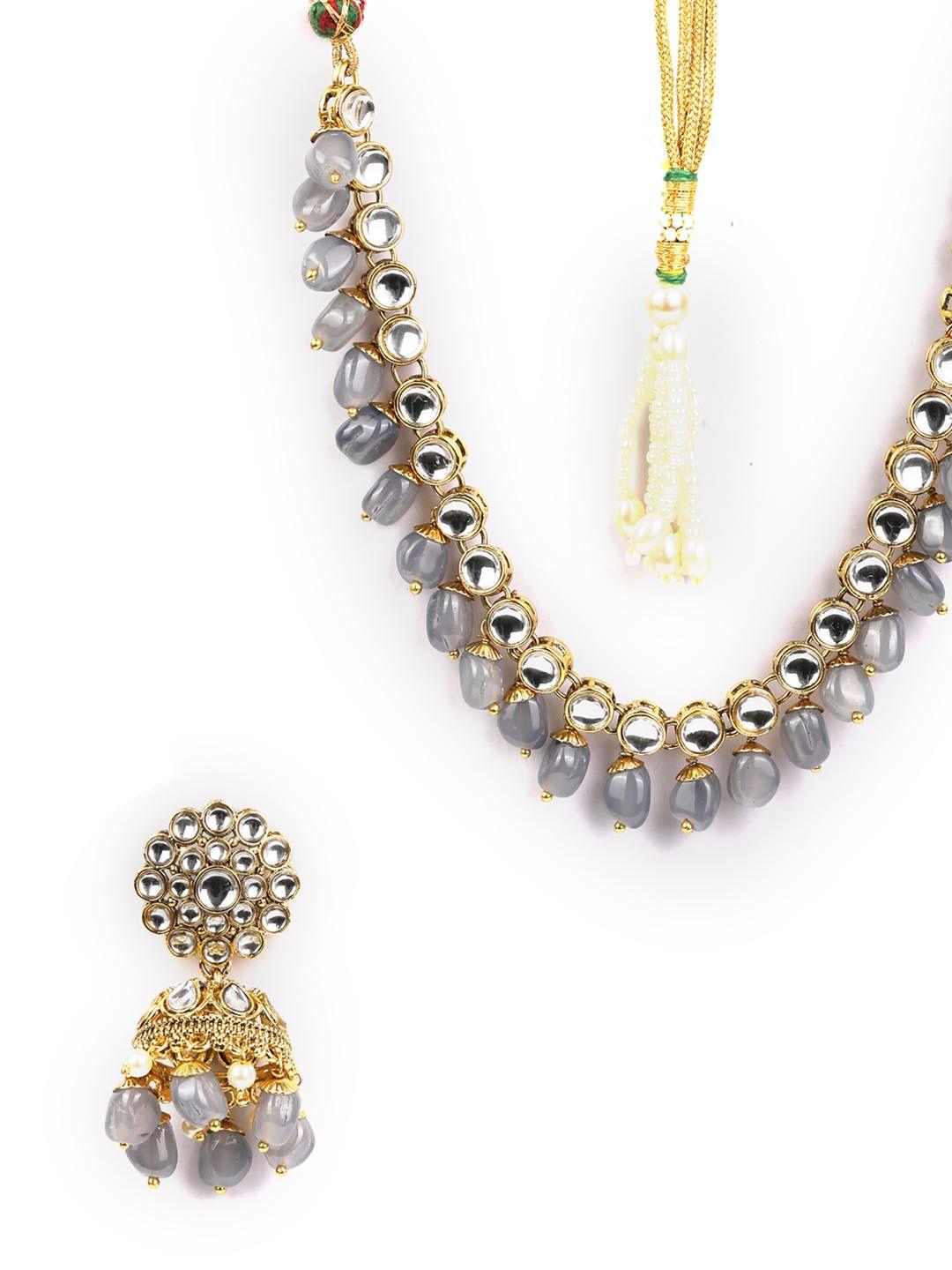 Women's Kundan Gold Plated Jewellery Set with MaangTikka - Priyaasi - Indiakreations