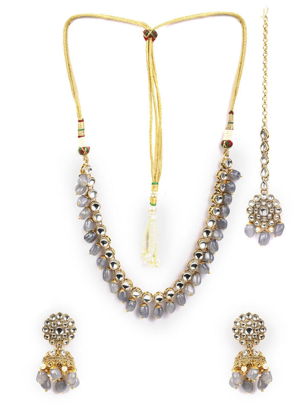 Women's Kundan Gold Plated Jewellery Set with MaangTikka - Priyaasi