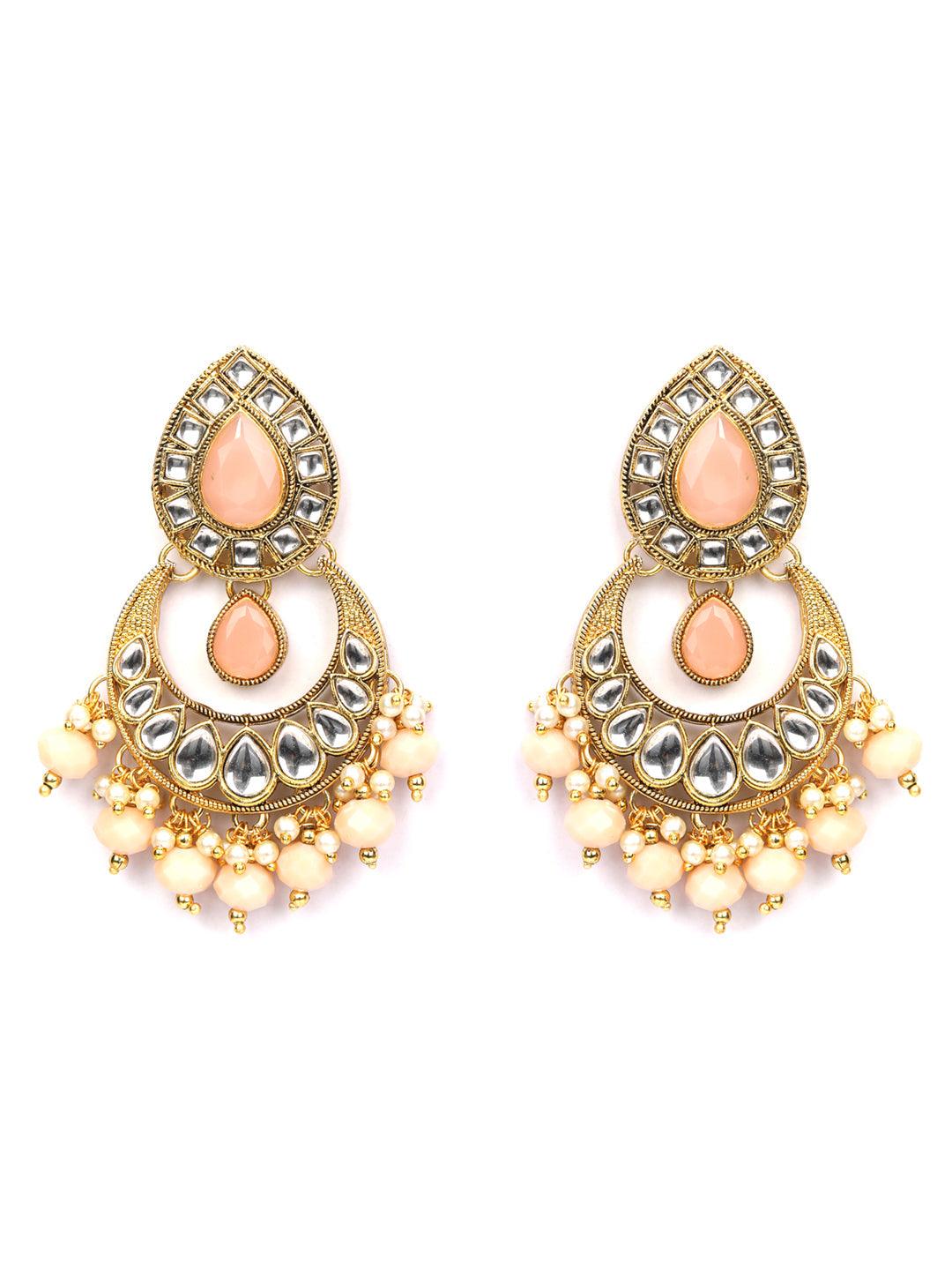 Women's Pink Gold Plated Jewellery Set - Priyaasi - Indiakreations