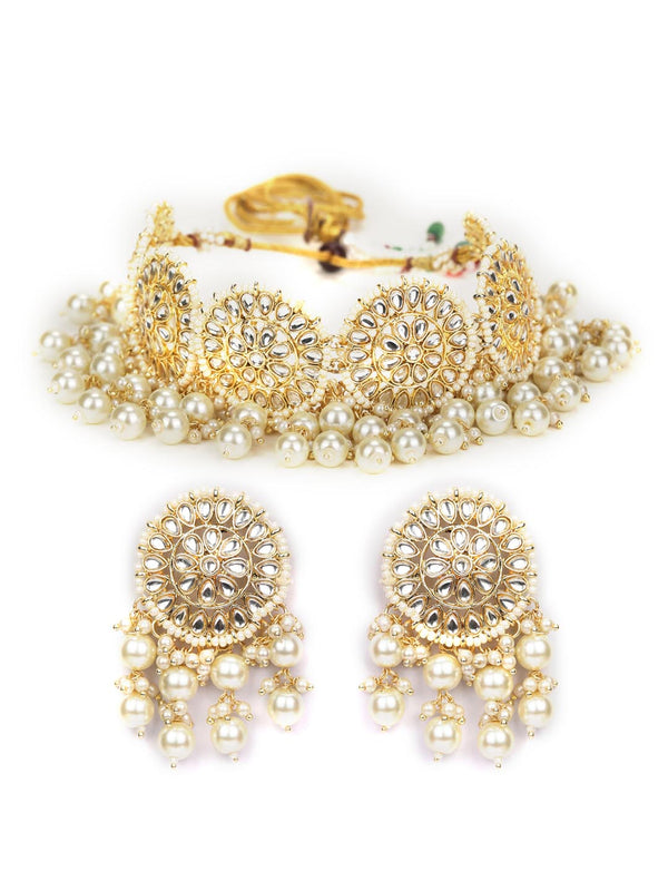 Women's Stones Kundan Gold Plated Choker Set - Priyaasi