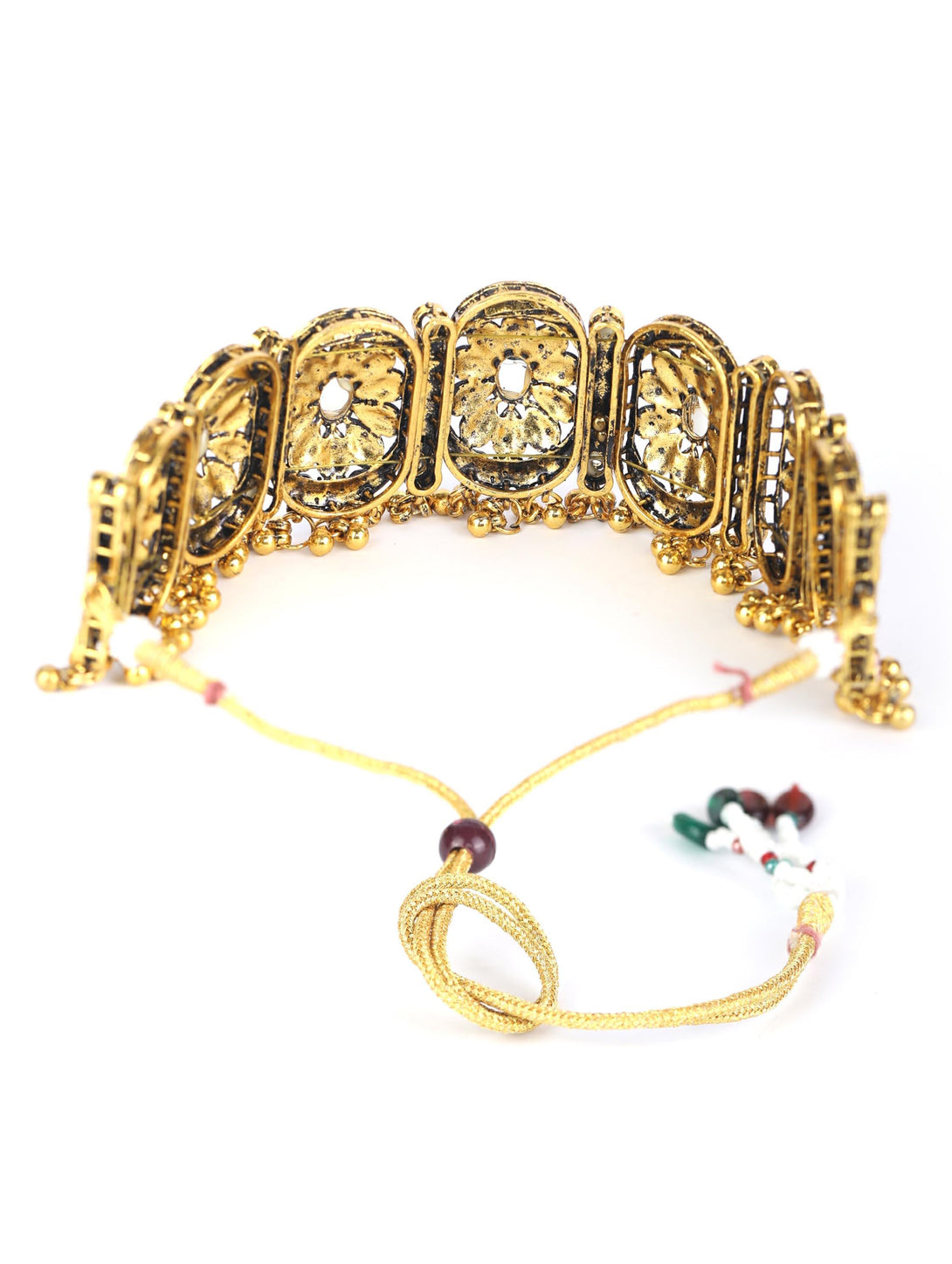 Women's Pink Stones Studded Gold Plated Choker Set - Priyaasi - Indiakreations