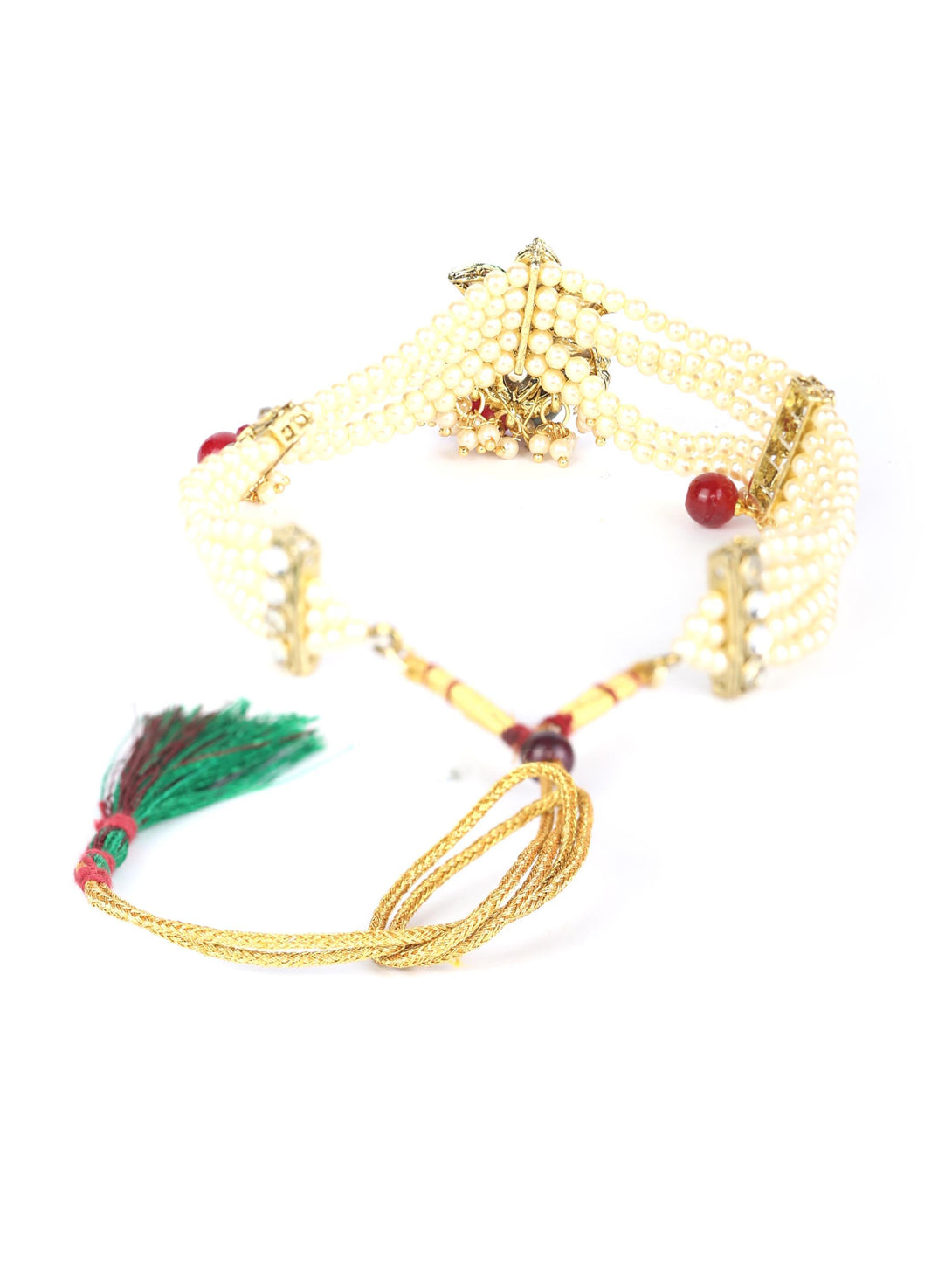 Women's Green Kundan Gold Plated Choker Set - Priyaasi - Indiakreations