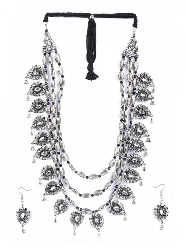 Women's Kundan Stones Studded Silver Plated Jewellery Set - Priyaasi - Indiakreations