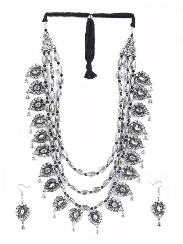 Women's Kundan Stones Studded Silver Plated Jewellery Set - Priyaasi