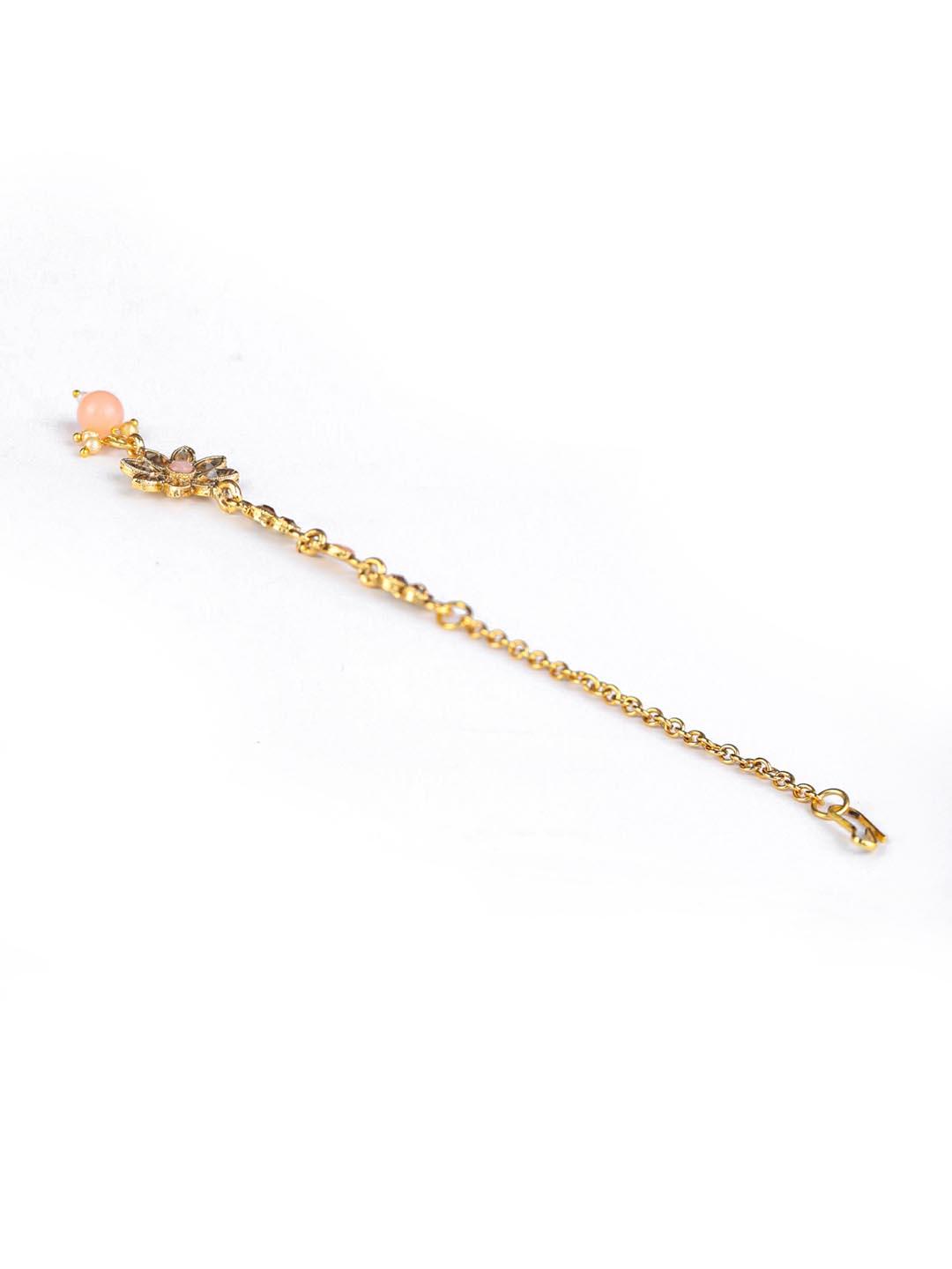 Women's Pink Kundan Gold Plated Choker Set with MaangTikka - Priyaasi - Indiakreations