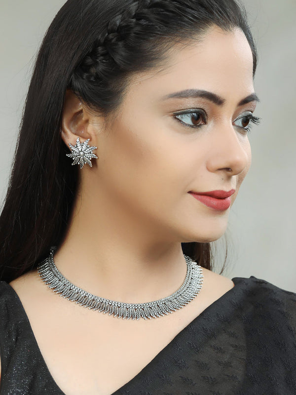 Women's German Silver Plated Jewellery Set - Priyaasi