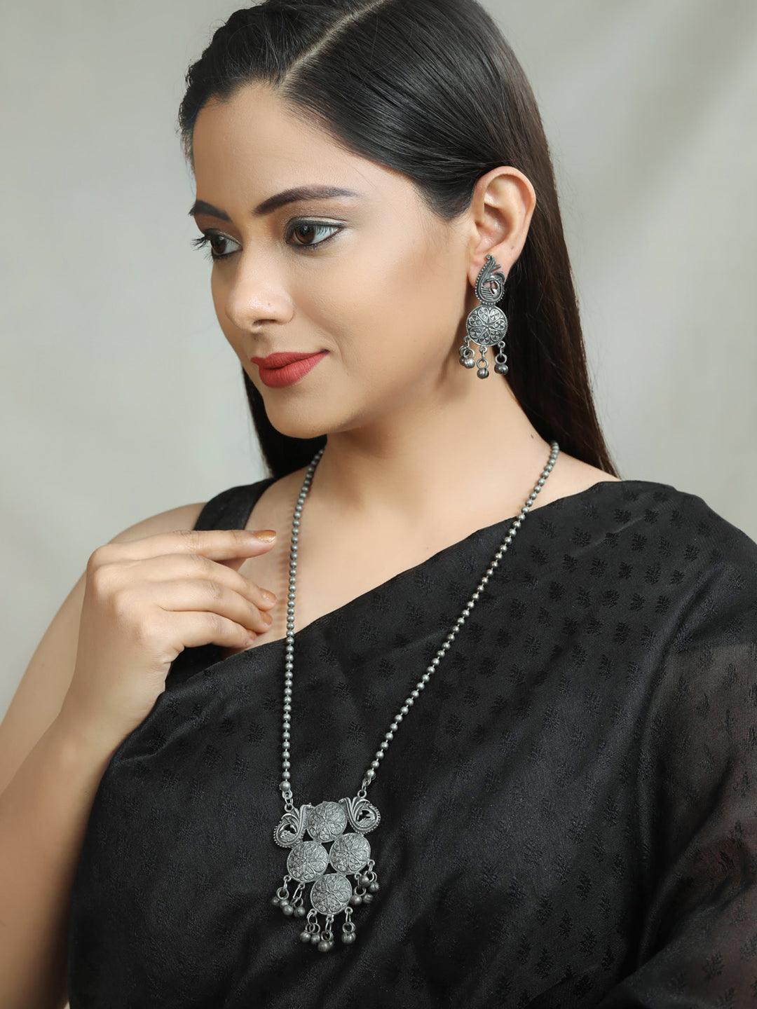 Women's Ghungroo German Silver Plated Jewellery Set - Priyaasi - Indiakreations