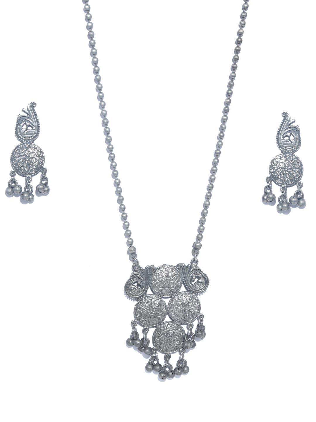 Women's Ghungroo German Silver Plated Jewellery Set - Priyaasi - Indiakreations