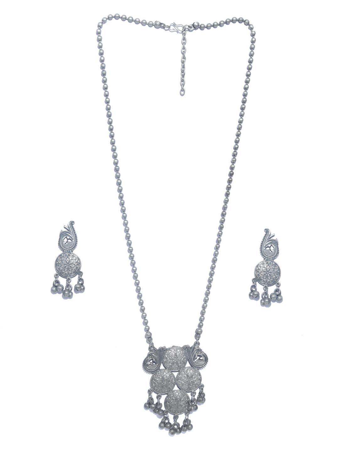 Women's Ghungroo German Silver Plated Jewellery Set - Priyaasi - Indiakreations