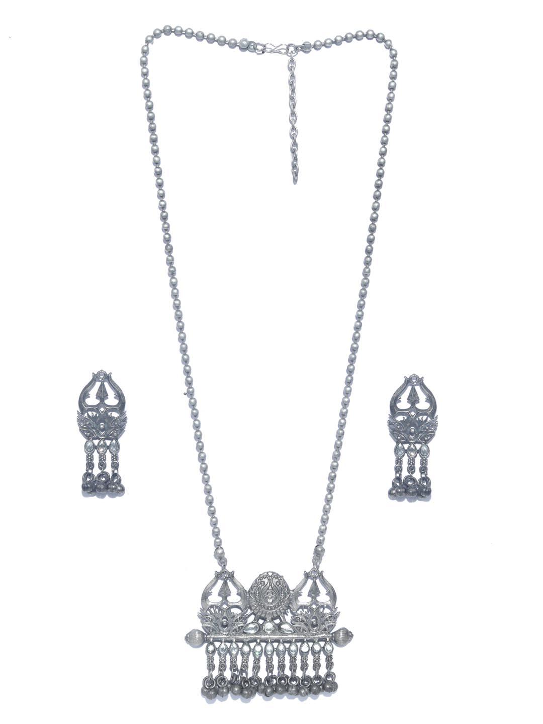 Women's Ghungroo German Silver Plated Jewellery Set - Priyaasi - Indiakreations