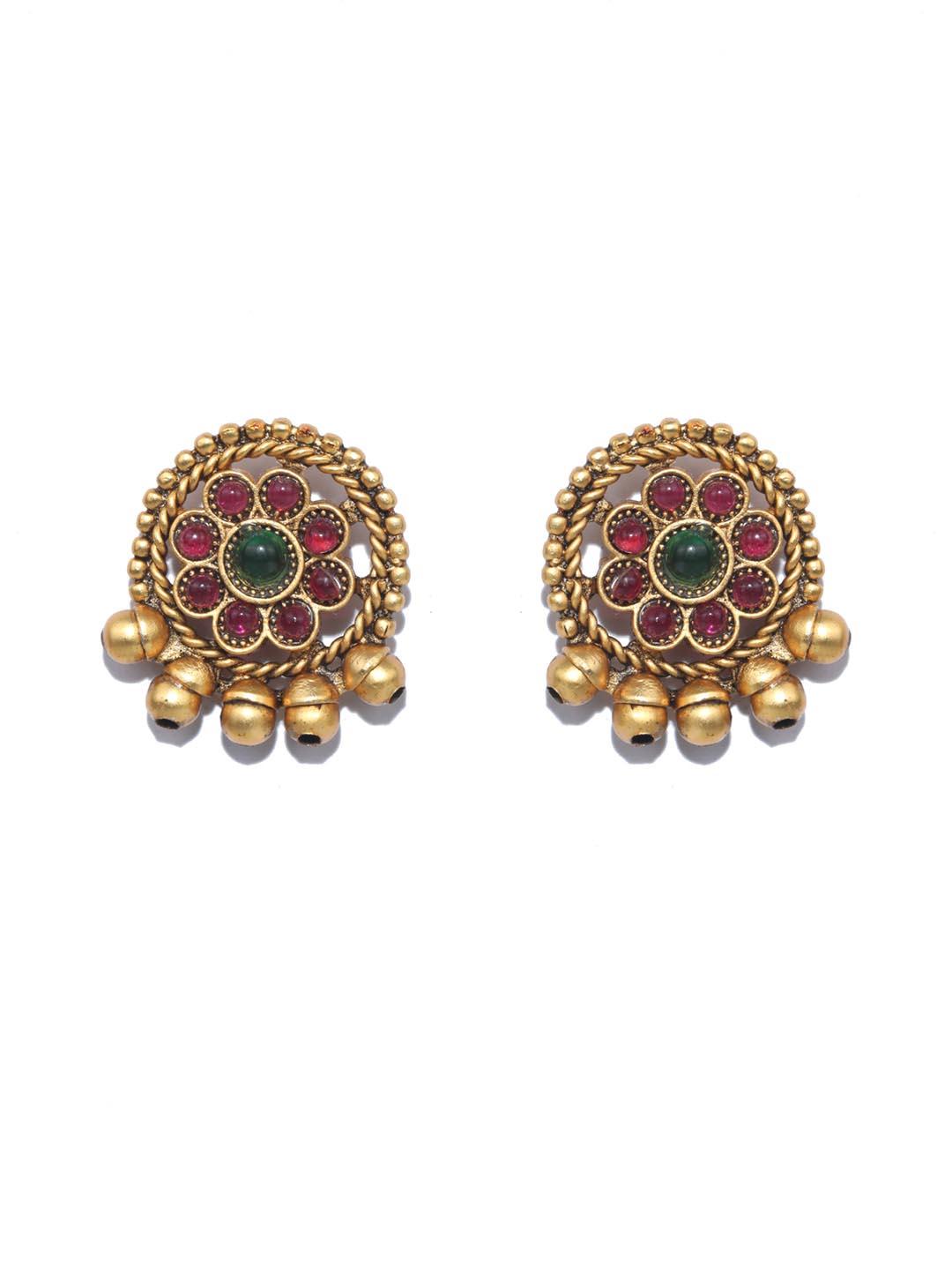 Women's Ruby Gold Plated Jewellery Set - Priyaasi - Indiakreations