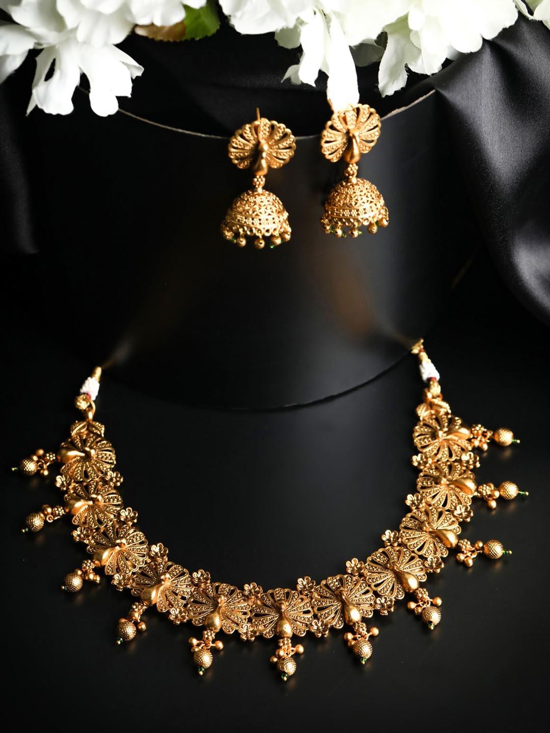 Women's Emerald Gold Plated Jewellery Set - Priyaasi - Indiakreations