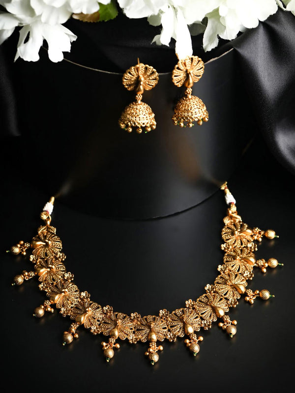 Women's Emerald Gold Plated Jewellery Set - Priyaasi