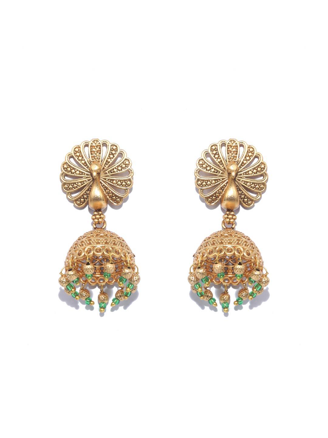 Women's Emerald Gold Plated Jewellery Set - Priyaasi - Indiakreations