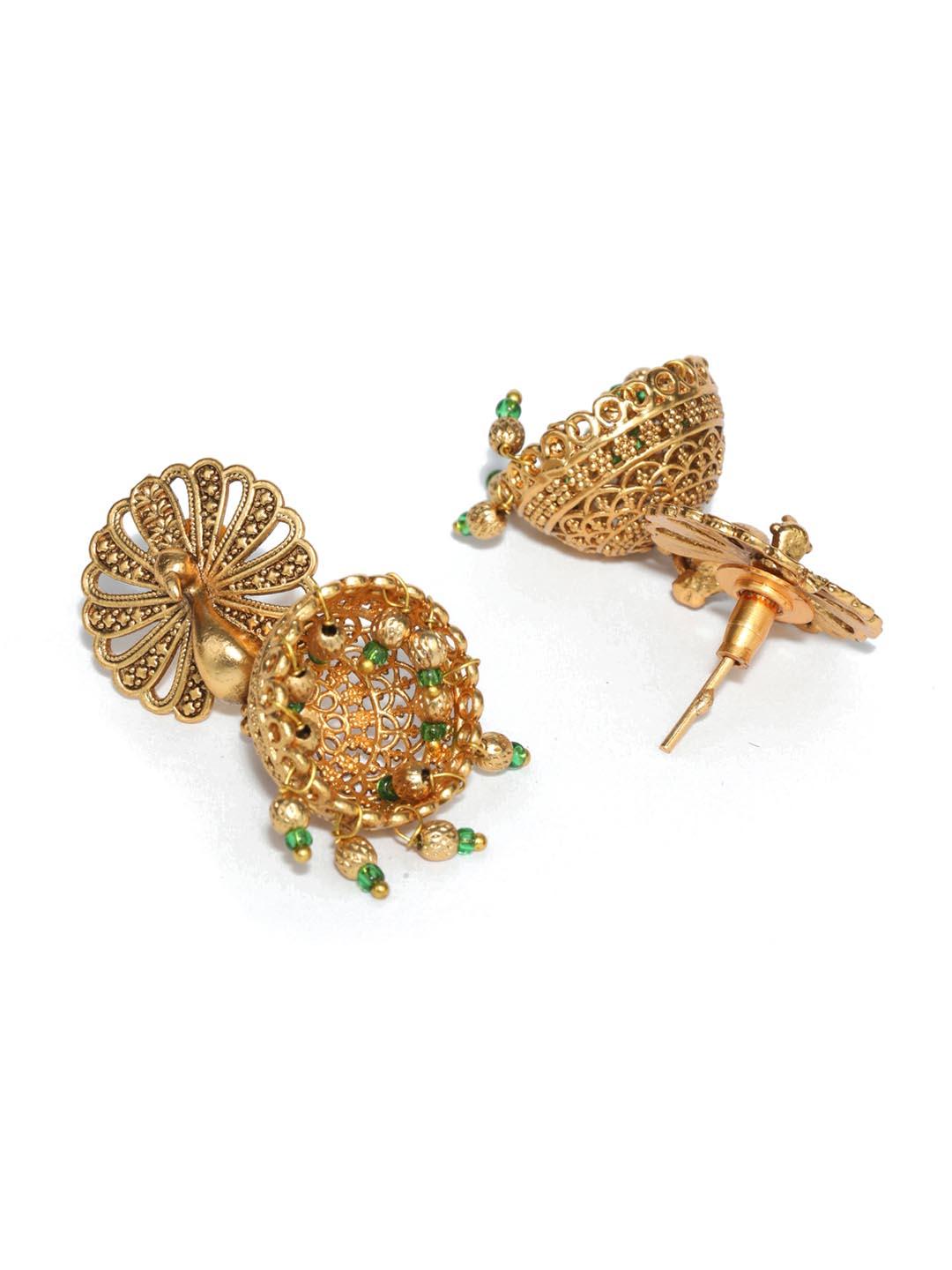 Women's Emerald Gold Plated Jewellery Set - Priyaasi - Indiakreations