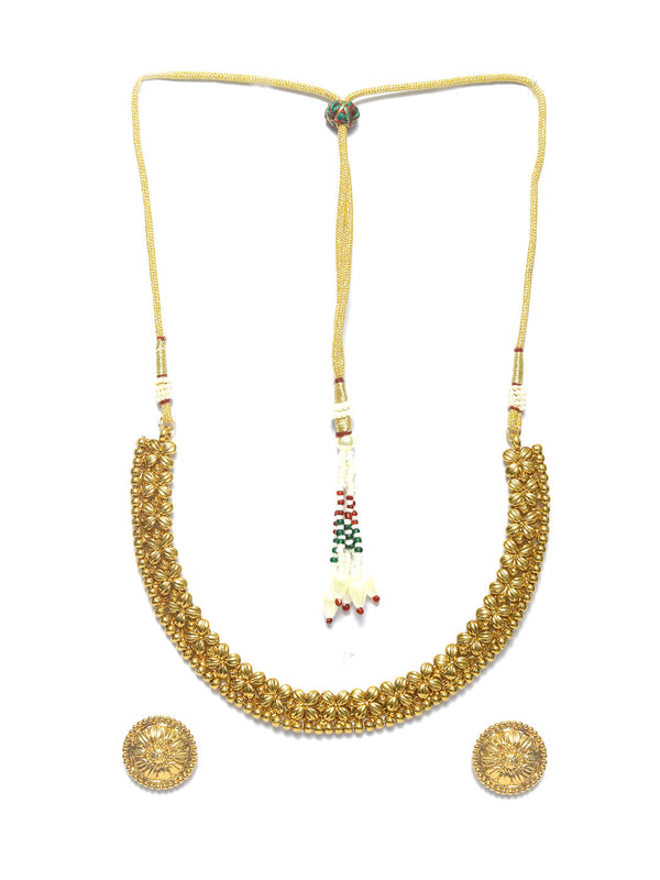 Women's Ethnic Gold Plated Floral Jewellery Set - Priyaasi