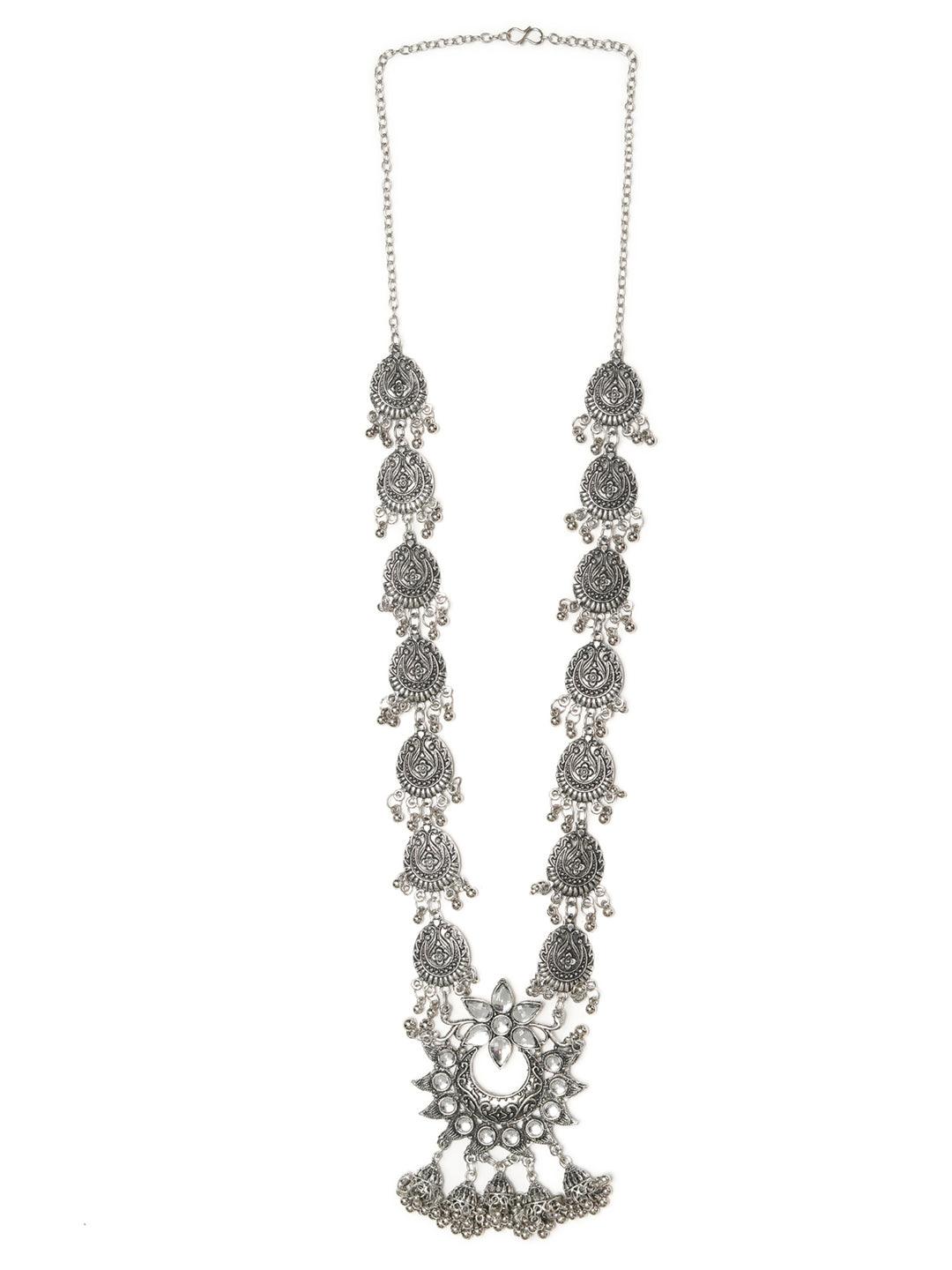 Women's Tribal Floral Oxidised Necklace - Priyaasi - Indiakreations