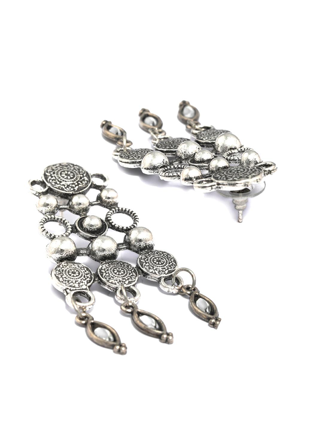 Women's Tribal Coin Style Oxidised Jewellery Set - Priyaasi - Indiakreations