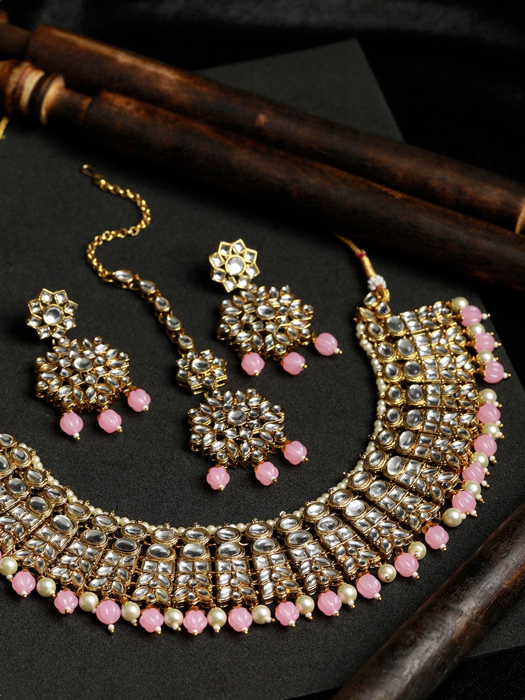 Women's Traditional Kundan Gold Plated Jewellery Set - Priyaasi - Indiakreations