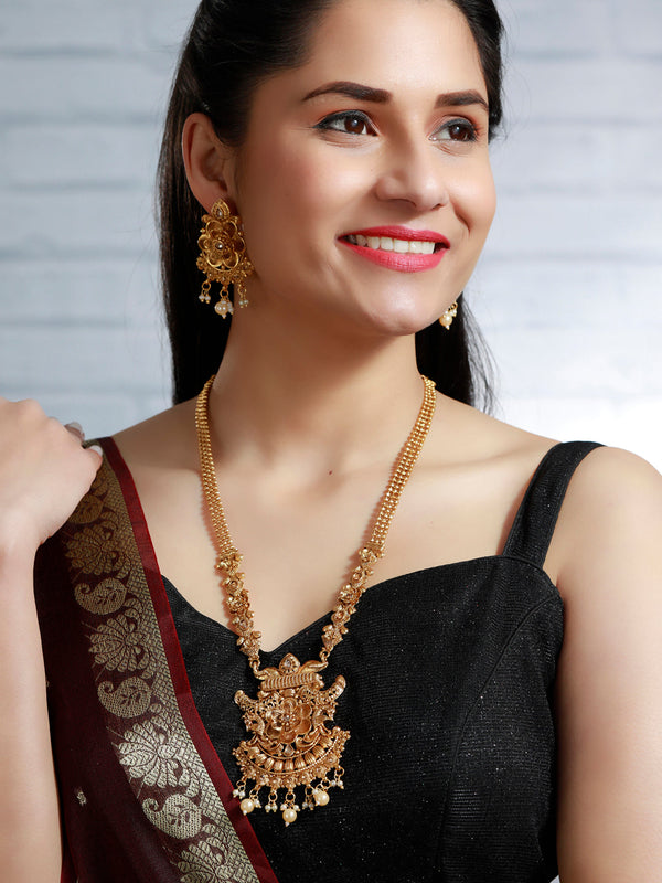 Women's Traditional Gold Plated Floral Jewellery Set - Priyaasi