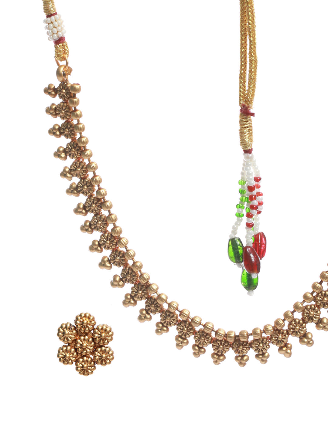 Women's Traditional Floral Gold Plated Jewellery Set - Priyaasi - Indiakreations