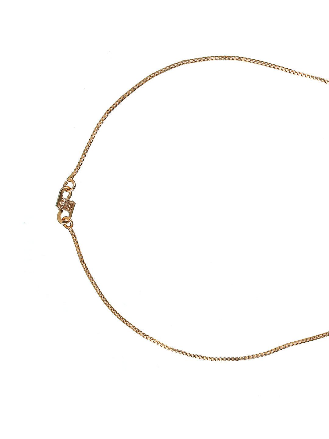 Women's Contemporary American Diamond Rose Gold Plated Necklace - Priyaasi - Indiakreations