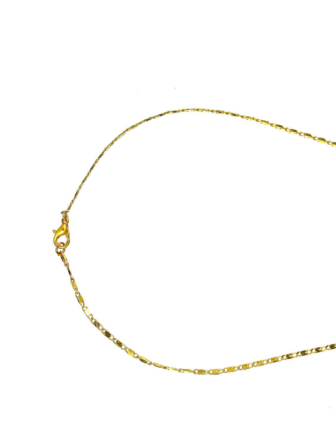 Women's Stylish Rings Link American Diamond Gold Plated Necklace - Priyaasi - Indiakreations