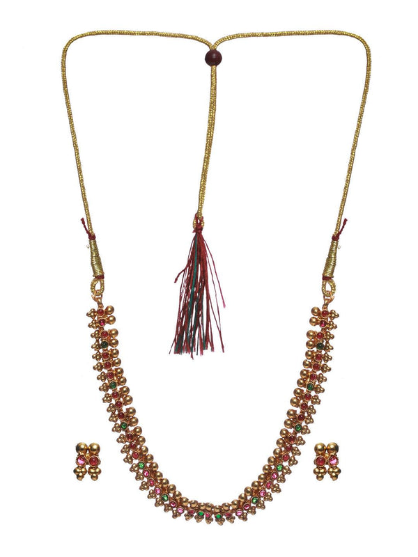 Women's Traditional Multicolor Gold Plated Jewellery Set - Priyaasi - Indiakreations