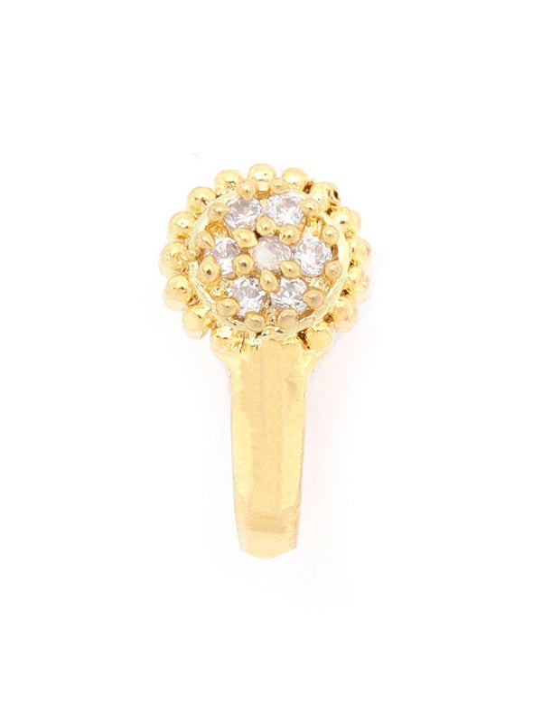 Women's American Diamond Studded Gold Nose Ring - Priyaasi - Indiakreations