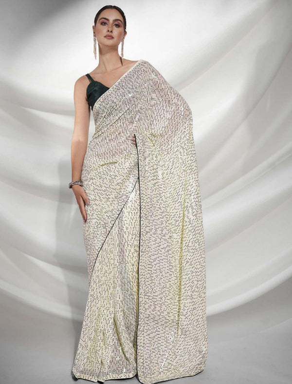 Women's Green Designer Saree Collection - Dwija Fashion