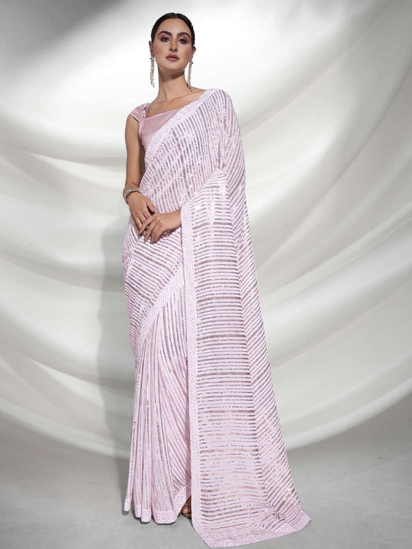 Women's Pink Designer Saree Collection - Dwija Fashion