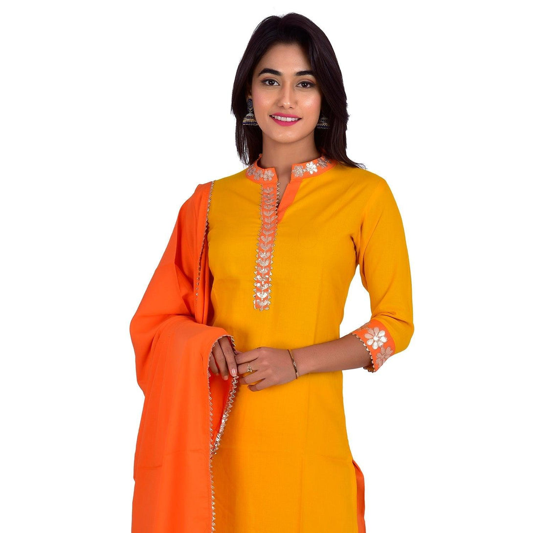 Women's Ethnic Kurta With Sharara And Dupatta-Noz2Toz - Indiakreations