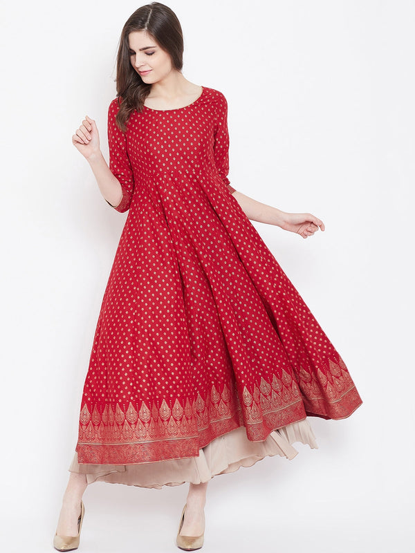 Women's Cotton Stylish Anarkali Kurta - Noz2Toz