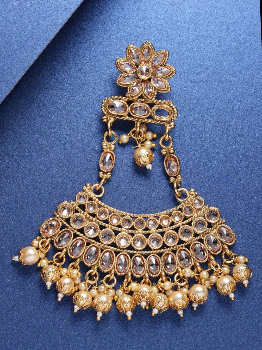 Women's Stylish Gold plated Kundan Pasa/Chabi Challa For Women And Girls - Priyaasi - Indiakreations