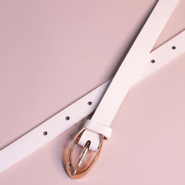 White Always In Style Slim Belt