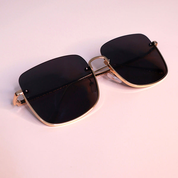 Stylish Gold Plated Half Rim Sunglasses