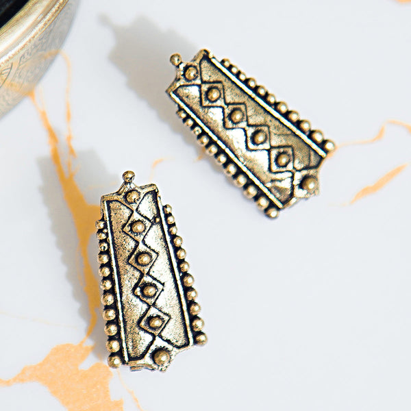 Ethnic Gold Textured Festive Studs