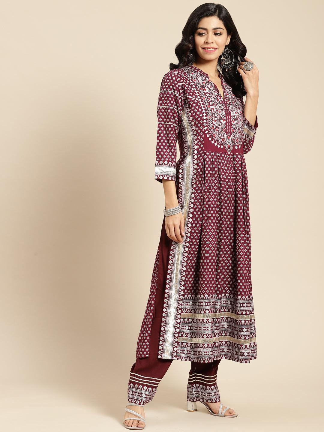 Women's Pure Cotton Kurta with Motifs Trousers & With Dupatta - NOZ2TOZ - Indiakreations