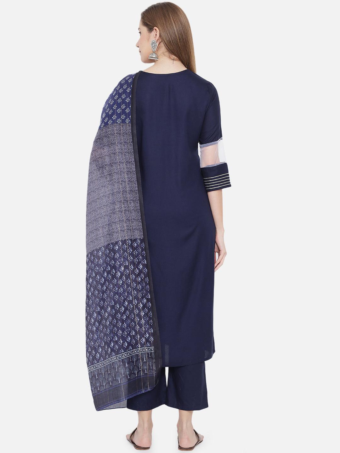 Women's Pure Motifs Kurta with Trousers & With Dupatta - NOZ2TOZ - Indiakreations