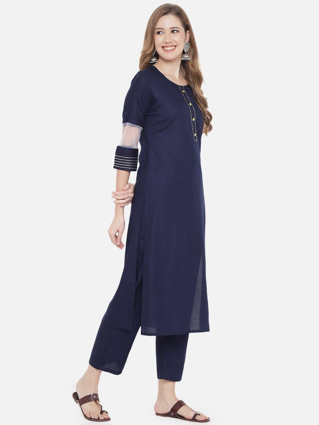 Women's Pure Motifs Kurta with Trousers & With Dupatta - NOZ2TOZ - Indiakreations