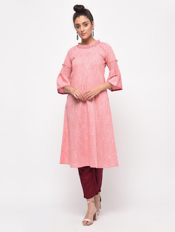 Pink A Link Kurta for women