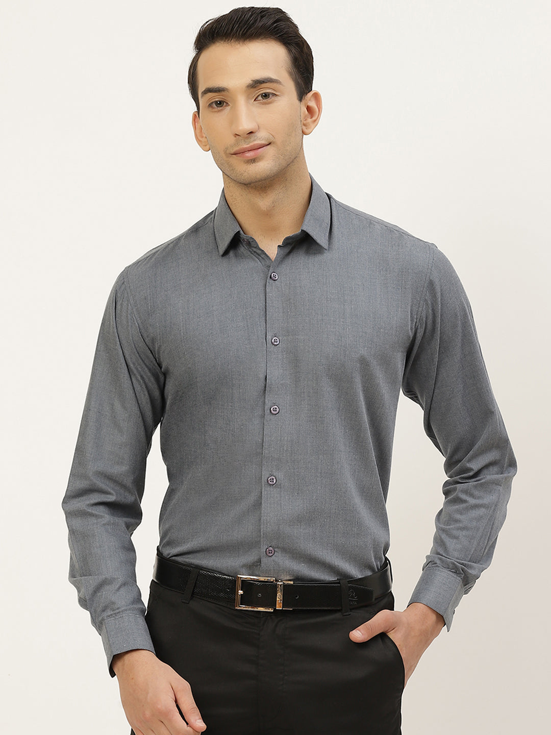 Men's Cotton Teal Blue Classic Formal Shirt - Sojanya