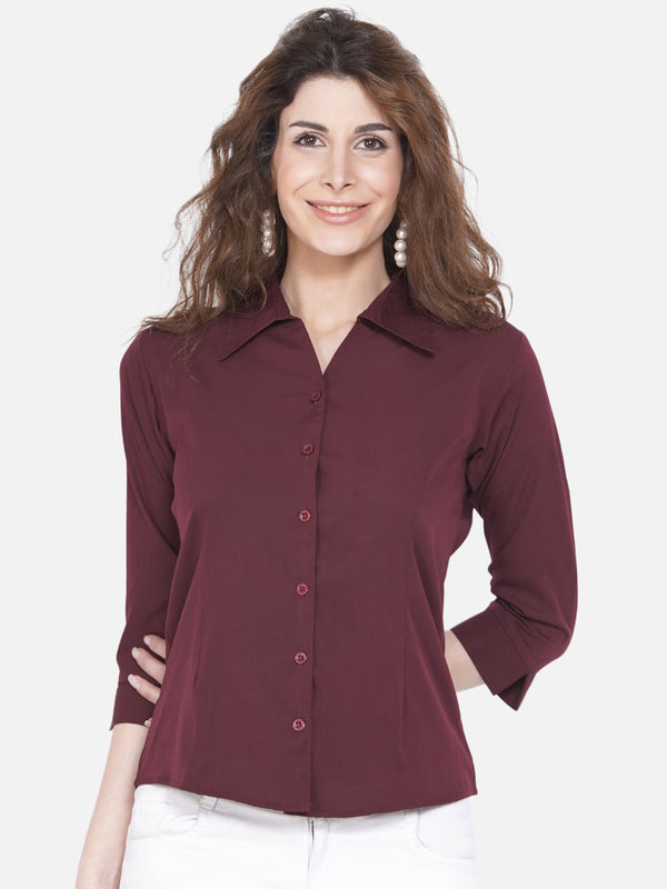 Women's Brown Casual Shirt - Wahe-Noor