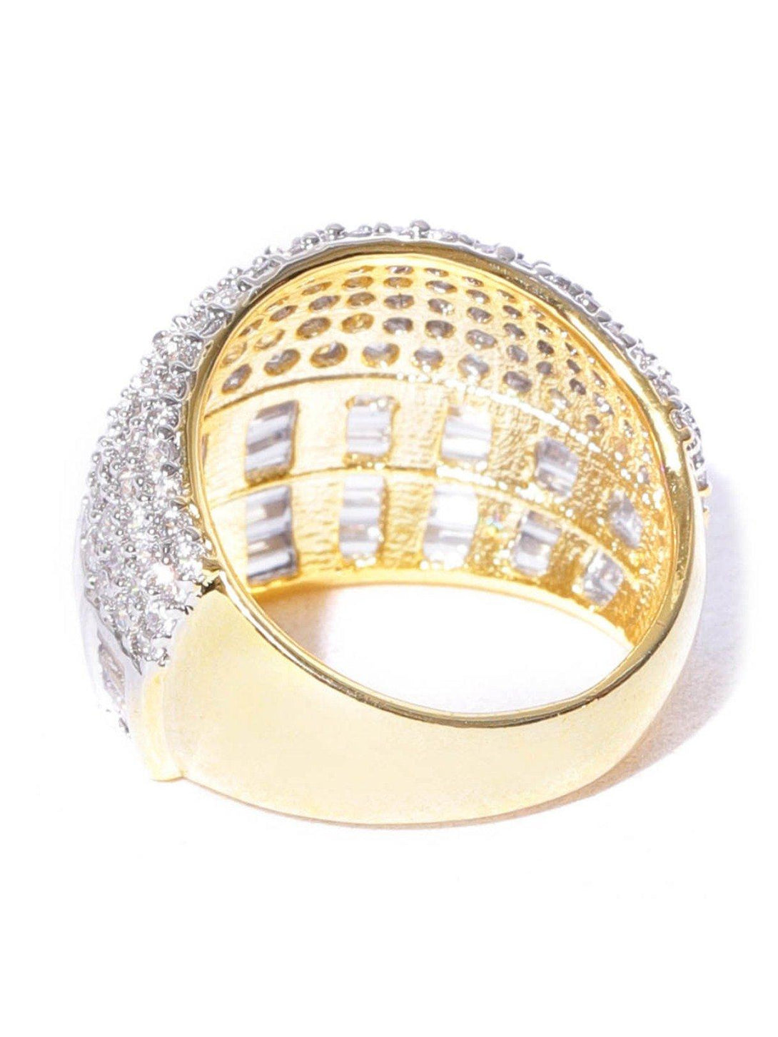 Women's Stylish Gold Plated American Diamond Ring For Women And Girls - Priyaasi - Indiakreations