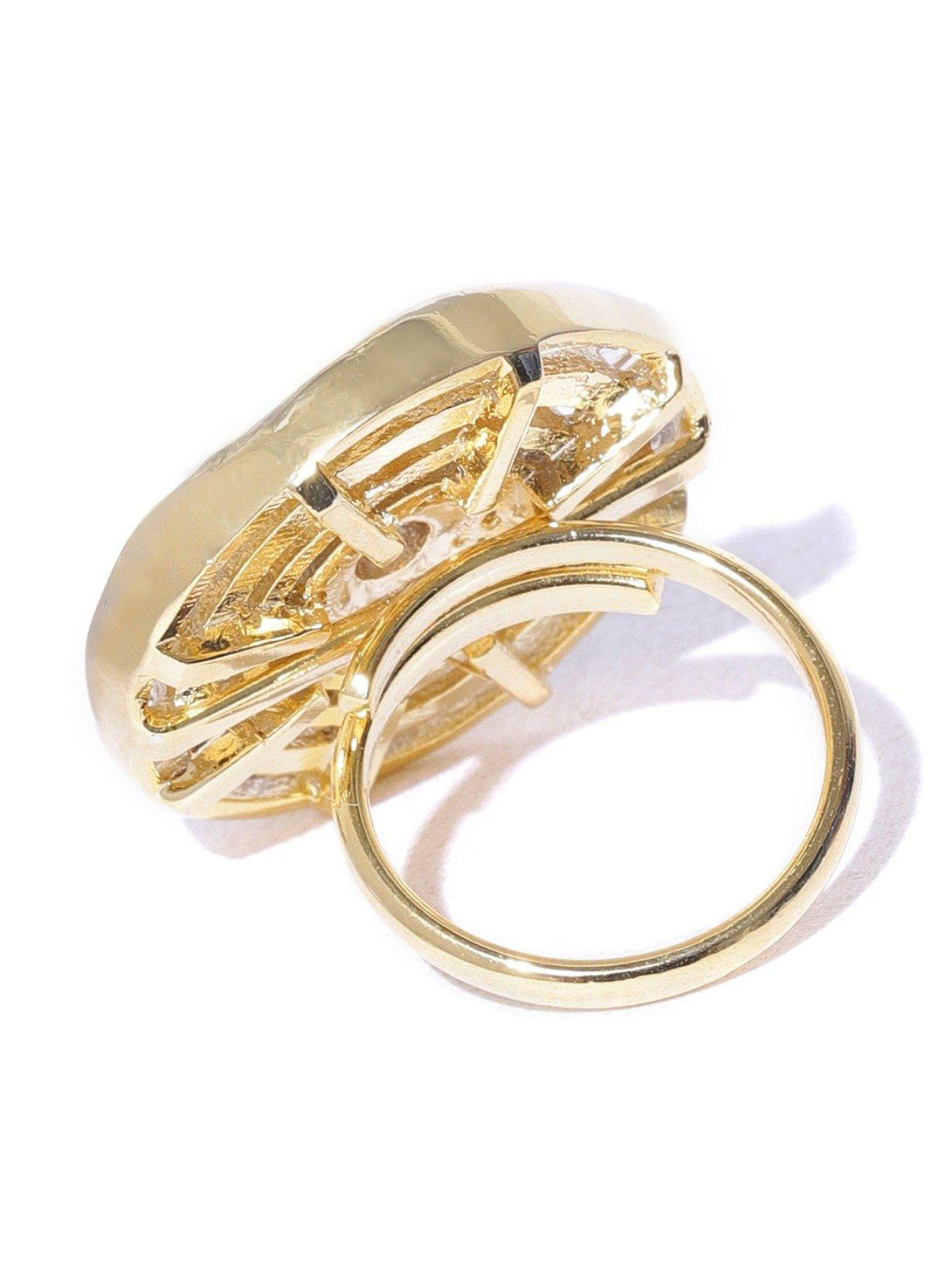 Women's Designer Gold Plated American Diamond Ring For Women And Girls - Priyaasi - Indiakreations